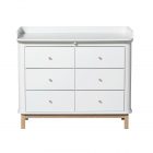 Commode Wood 6 tiroirs avec grand plan à langer