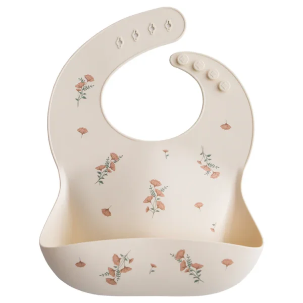 Bavoir en silicone Pink Flowers
